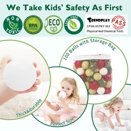 TRENDPLAY Star Ball Pit Balls for Toddlers -50 100 200 Count Star Balls Different Shapes, Non-Toxic Plastic Balls for Safe Play, Boys Girls Festival Party Decoration (Christmas Color, 200)