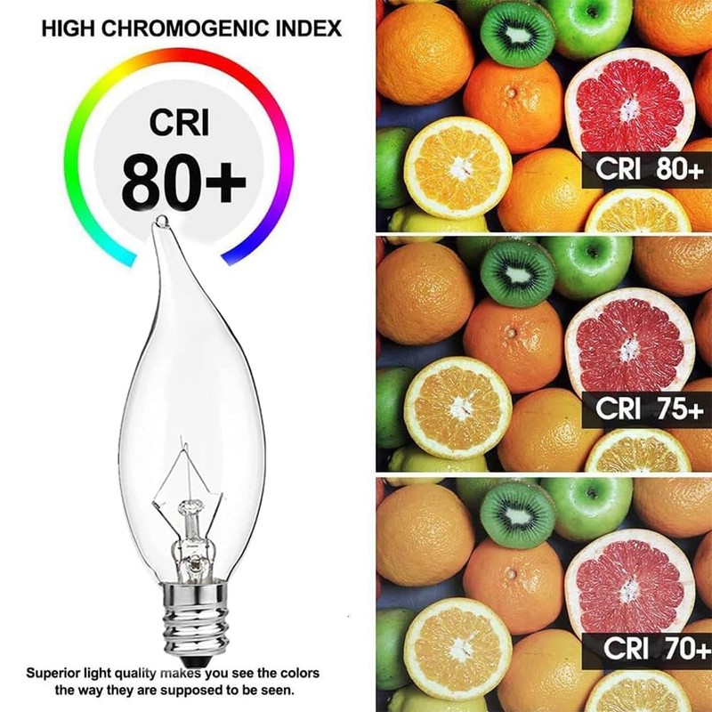 BUBYVV E12 Candle Light Bulbs, 60W Candelabra Light Bulbs, B10