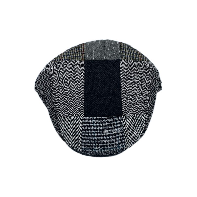 DAIDEM Multi Pattern Patchwork Wool Blend Gatsby Newsboy Ivy Hat