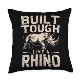 Rhino Build Tough Like A Rhino Animal Throw Pillow