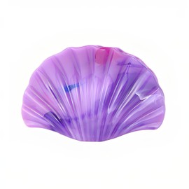 3.35'' Purple Shell Claw Clip for Women, Medium Seashell Hair Claws, Beach Hair Accessories for Holiday Birthday Party (Purple Marble)