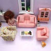 LATRAT Dollhouse Sofa, 1:12 Dollhouse Miniature Furniture Model Cloth Floral