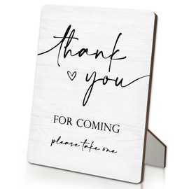 IRTAGANNY Please Take One Sign, Wedding Bridal Shower Welcome Wooden Stand Sign 5"X7", Bridal Shower Decorations, Thank You for Coming Table Decor Decorations for Reception (5x7 Inch)