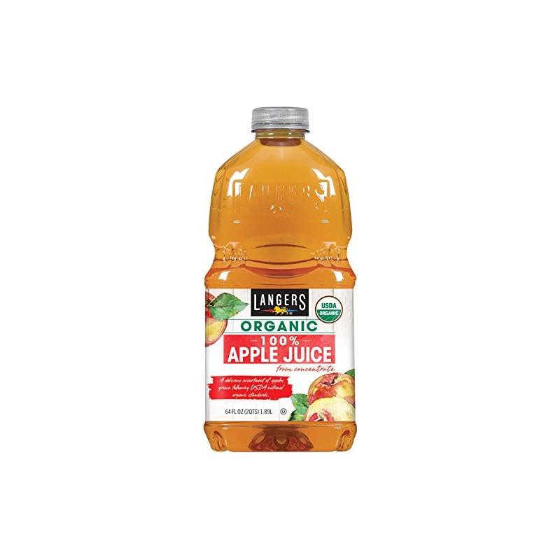 Langers 100% Organic Juice, Apple, 64 Fl Oz (Pack of