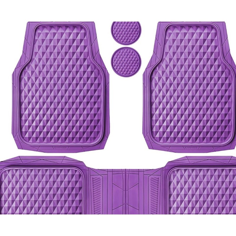 CAR PASS - Alfombrillas de goma resistentes para coche, juego