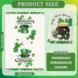 Patelai 6 Pcs St Patrick's Day Hand Towels St. Patrick's Day Kitchen Towels Shamrocks Absorbent Seasonal Tea Bathroom Holiday Dish Cloth , 15.75 x 23.62 In(Cute Color,Watercolor)