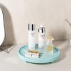Round Decorative Tray Wood Bathroom Counter Organizer Farmhouse Kitchen Decor
