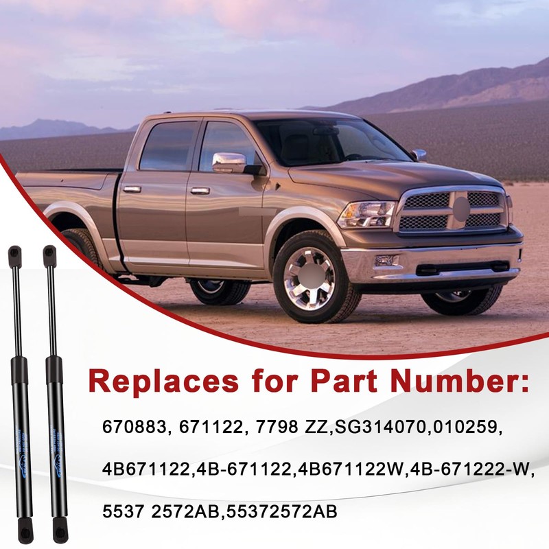 EKALA 4B671122 Front Hood Struts Lift Supports Suitable for Dodge