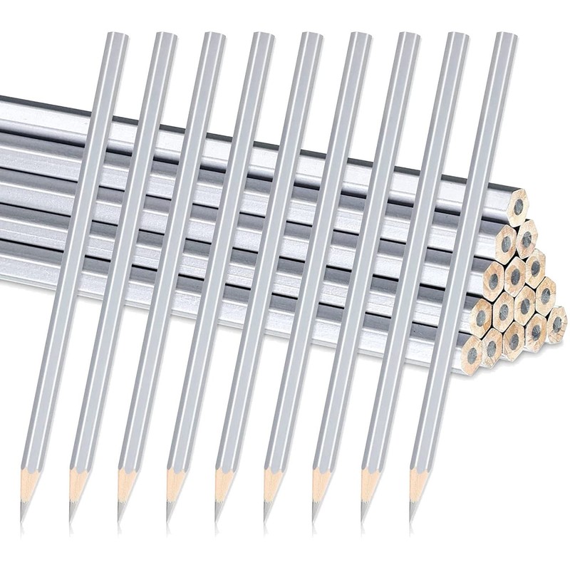 IMCCZONY 20 Pack Silver Welders Pencil Metallic Silver Marking Pencil