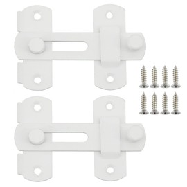 Sayayo Barn Door Lock 4 Inch Sliding Door Lock Latch, Stainless Steel Safety Door Bolt Latch Lock for Cabinet, Bathroom, Outdoor, Garage, Garden, Closet Door, Window, 2 Pcs, CMS9001W-2P