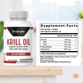 Probase Nutrition Krill Oil 30 Softgels 30-Day Supply