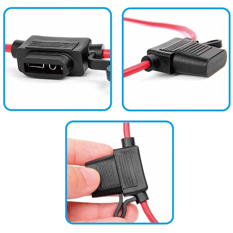 AMPIRE XSM1.0 Fuse Holder 1mm², 2A Mini Fuse, Waterproof, Plastic,