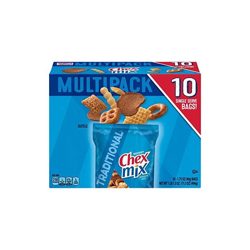 Chex Mix Traditional Snack Mix, 1.75 oz, 10 count