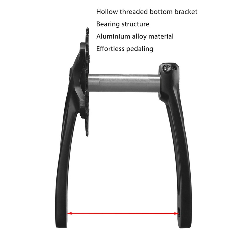 34T Bike Crankset Hollow Integrated Single Speed Round Chainring Aluminium