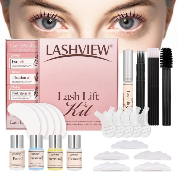 LASHVIEW Lash Lift Kit, Eyelash Perm Kit, Professional Eyelash Curling