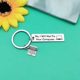 Baipilu Computer Programmer Gift Keyring Fun Gift for Science Tech Developer Computer Science Gift for Student Teacher Nerd Tech Support Keychain Gift for Friend Graduation Birthday Christmas Gifts