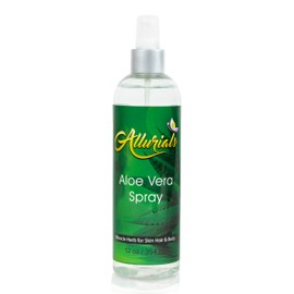 Allurials 100% Pure & Organic Aloe Vera Spray, Clinically tested & Dermatologist approved, Hydrates & Heals Dry & Damaged Skin & Hair- 12 Oz