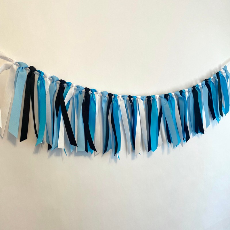 Penguin Themed 6 Month Birthday High Chair Decorations, Blue, black