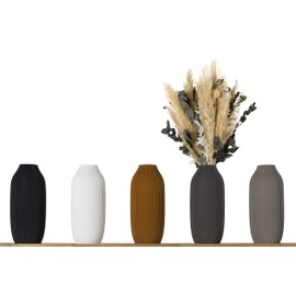 3D Vase Stella Decorative Vase XL 38 cm Floor Vase Decorative Vase Pampas Grass Dried Flowers Black