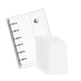Seal Notebook, Transparent, A7 Size Binder, 20 Refills, Plastan, Clear Binder, 6-Hole Notebook, Transparent Sealing Pad, Girls, Collage Notebook, Pocket Size, Clear Type (A7 Type)