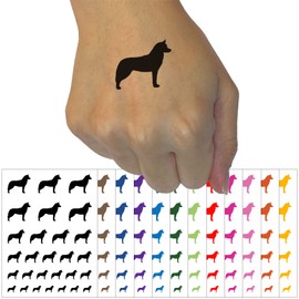 Siberian Husky Dog Solid Temporary Tattoo Water Resistant Fake Body Art Set Collection - Light Pink (One Sheet)
