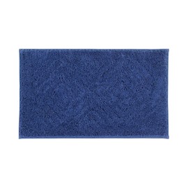 Better Trends Bathroom Rug 100% Cotton Non-Slip Washable Bath Mat, Soft & Absorbent Bath Rugs for Bath Room, Shower, Bathtub and Spa Floors 24" x 40" Blue Trier Collection