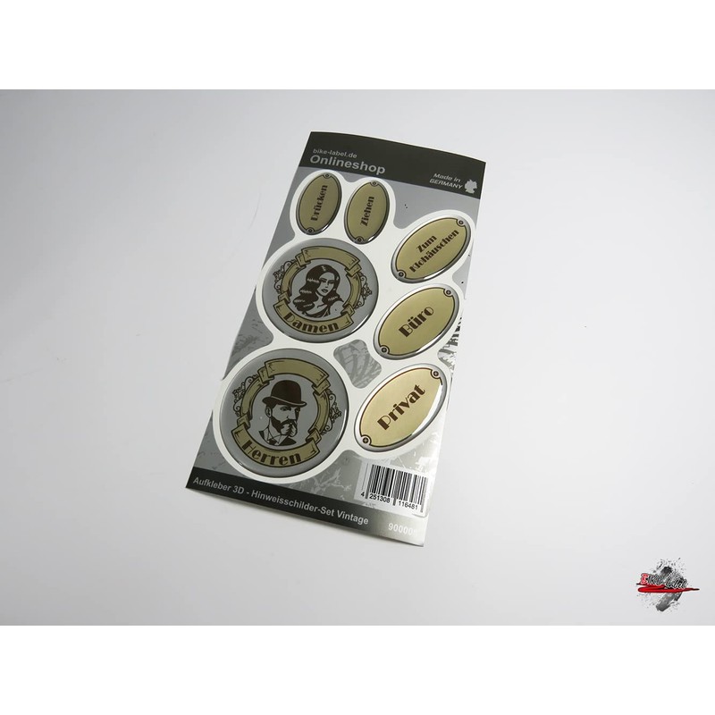 BIKE-label Door Sign 3D Sticker Silver Look Notice Signs Office