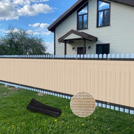 Weidear Privacy Fence Screen, 4x12FT Patio Privacy Screen, 160 GSM Shade Cloth Netting Mesh with Chain Link Cable Zip Ties, Fence Covering for Outdoor, Balcony, Yard, Panel, Garden,Wind- Sand