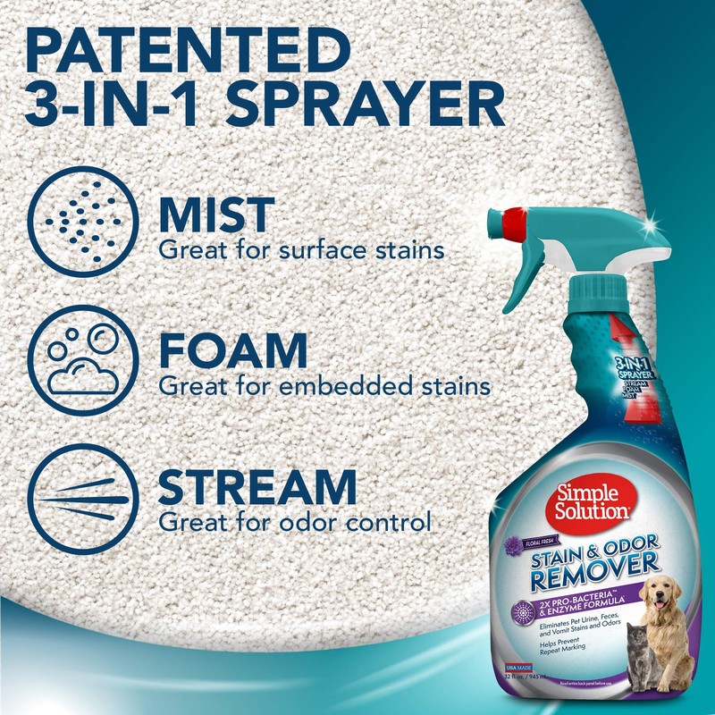 Simple Solution Stain and Odor Eliminator Spray for Dogs &