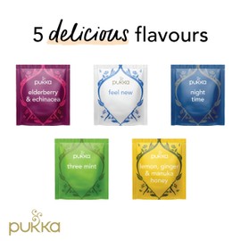 Pukka Herbs Pukka Herbal Collection, Selection of Five Organic Herbal Teas, 20 Count (Pack of 4)