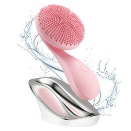 2 in 1 Facial Cleansing Brush,Rotating Magnetic Beads & Massage Cleaning Silicone Face Scrubber，Waterproof and Rechargeable Face Scrub Brush