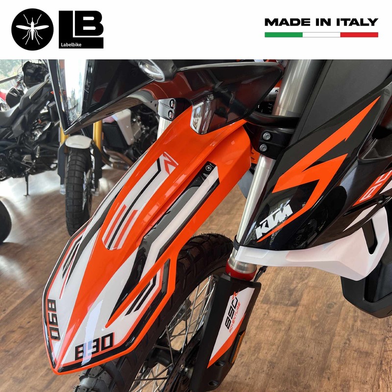 labelbike - Motorcycle Fender Protection 3D Sticker compatible with KTM