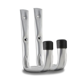 DOJA Barcelona | Hanging Hooks | 4 Simple Wall Hook Bracket | 200 x 160 x 80mm | Galvanized Steel | Universal Hanger for Garden Hose, Folding Beach Chair, Wall Bicycle Rack