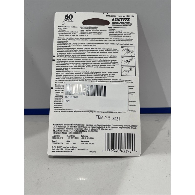 Loctite 1" x 10ft Insulating & Sealing Wrap, Non-Sticky, Self