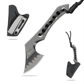 SDOKEDC 9CR18MOV Steel Mini Axe Tool With Sheath Survival Knives Fixed Blade Small Outdoor Camp Hatchet Camping Knife For Men EDC