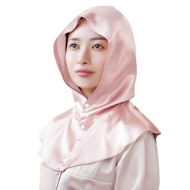 Utukky 100% Silk Night Cap, Turban, Silk Cap, Heat Retention, Hooded Design, No Shedding Until Morning, Night Hoodie, Prevents Dryness Due to Air Conditioning, No Elastic, Hair Cap, Moisturizing