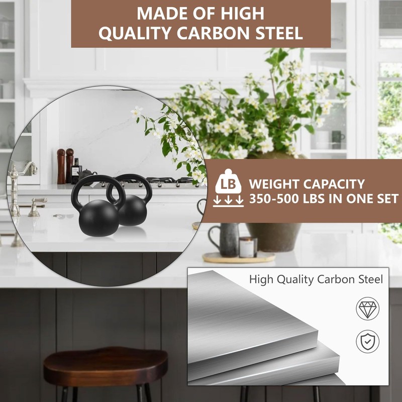LCGP Countertop Support Brackets, 3-Pack 10" Solid Heavy Duty Steel
