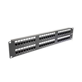 CablesAndKits 48 Port Cat6 110 2RU Rack Mount Punch Down Patch Panel, CAT5e and CAT5 backward compatible, Gold Plated Jack and IDC Contacts, Ships with 4 10-32 rack screws, zip ties, and plastic cable