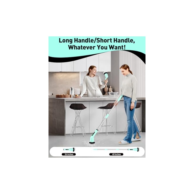 Depurador Eléctrico Giratorio Limpieza Baño Cepillo Polvo Inalámbrico Ipx7 Impermeable