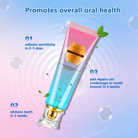 2Pcs Niacinamide Whitening Toothpaste, Effectively Whitens Teeth, Protects Tooth Enamel, Freshens Breath 24 Hours, Fluoride-Free Formula is Suitable for Sensitive Teeth