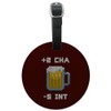 8-Bit Pixel Retro Beer Buff Game Round Leather Luggage Card