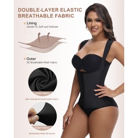 SHAPSHE Waist Trainer Vest for Women, Corset Shapewear Tummy Control, Sport Workout Waist Cincher, Stomach Compression Body Shaper Black