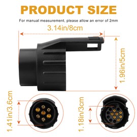 Adapter Anhänger 7 auf 13 Polig, Anhängerkupplung, 12 V Adapter für Auto Anhängerkupplung Steckdose - Adapter 7 auf 13 Polig für Fahrradträger, Pferdeanhänger