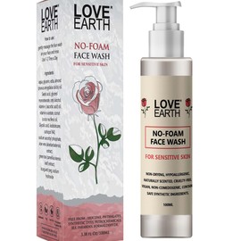 Love Earth No Foam Face Wash for Normal to Sensitive Skin | Soap Free, Non-Irritating, Skin Hydrating | Gentle Skin Cleanser 100ML