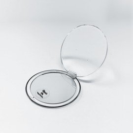 Rucci 3-in-1 Magnifying Compact Mirror, Clear Acrylic, 4 Inch Diameter