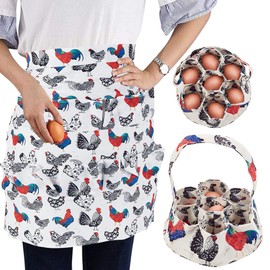 UNICRAFTALE Egg Collecting Apron with 12 Pockets Gathering Basket with 7 Pockets for Housewife Collecting Fresh Chicken Eggs from Chicken Duck Goose for Farmhouse Kitchen Restaurant