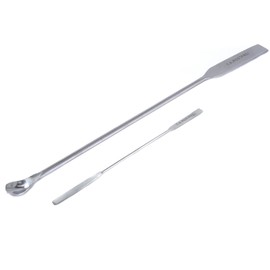 blueINOX Laboratory Spatula/Gel Spatula/Ointment Spatula Set of Micro Spoon Spatula 18 cm and Micro Double Spatula 10 cm