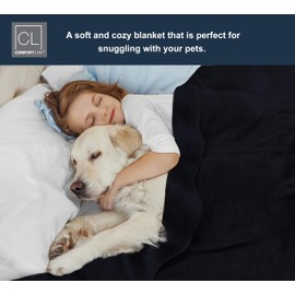 Comfort Lab Plush Flannel Throw Blanket - Soft, Lightweight, Giftable Fleece Blanket for Couch, Bed & Home Decor - Anti Pilling and Non Shedding Fleece Couch Throw - Kids/Pet (40" x 50") - Navy