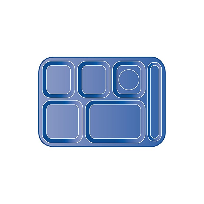 Carlisle FoodService Products P614R09 Right-Hand 6-Compartment Polypropylene Tray, 10" x