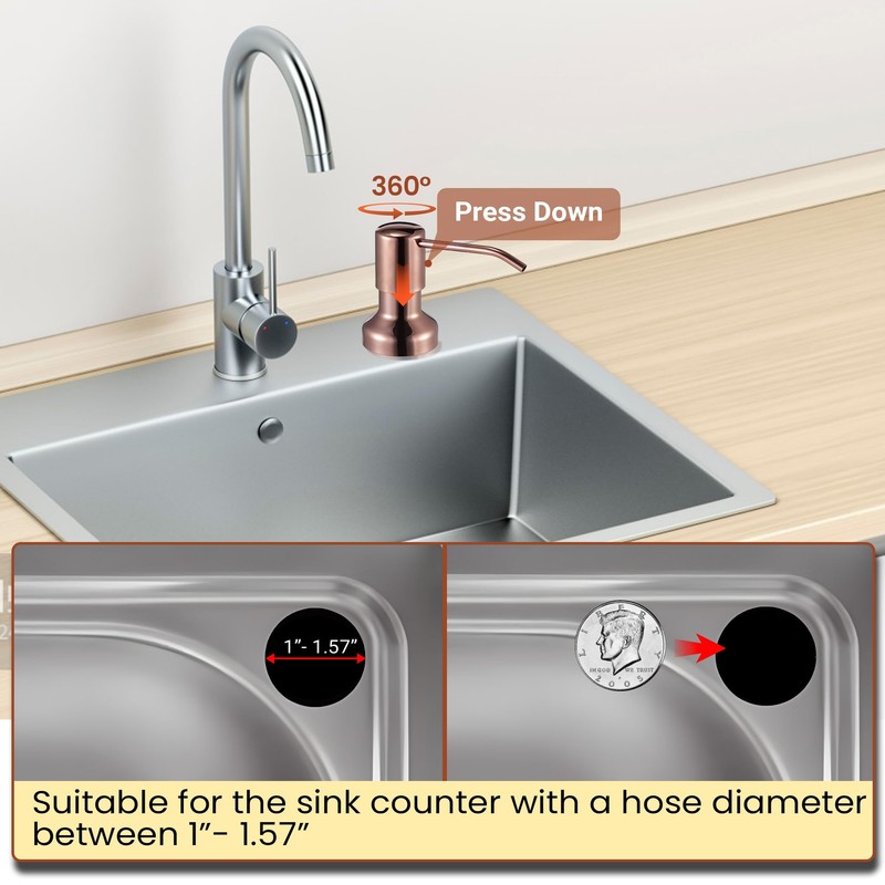 Yofidra Soap Dispenser for Kitchen Sink, Dish Soap Dispenser for